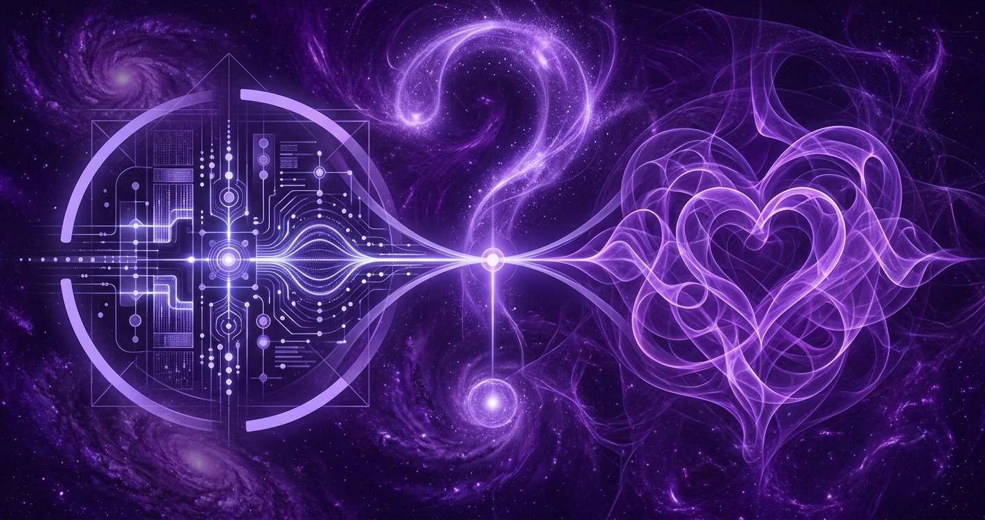 Abstract visualization of neural network patterns forming a heart shape — digital emotion concept