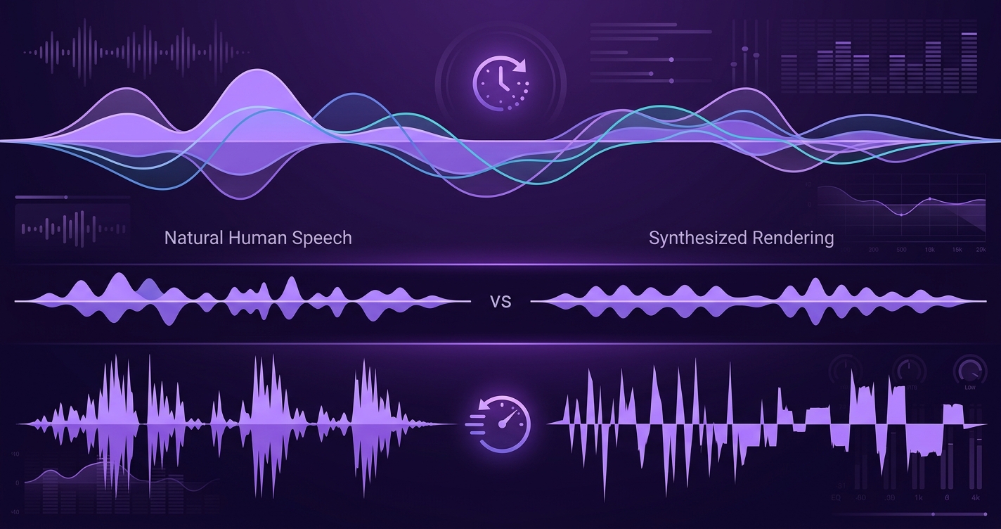 Voice quality in AI companions — sound waveform analysis with emotional spectrum visualization